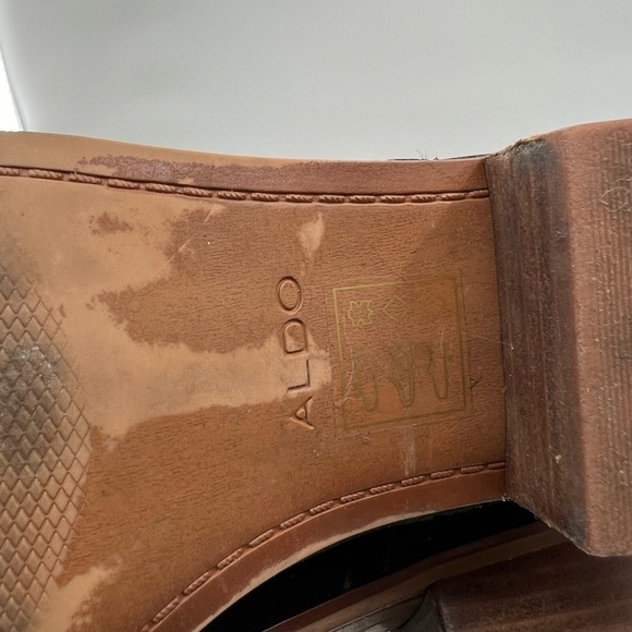 Aldo black faux leather pull on boots shoes size 10 - Picture 9 of 11